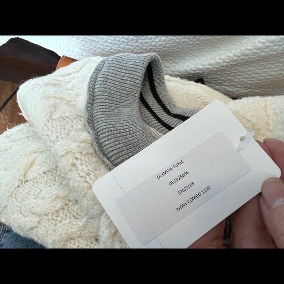 Free People Olympia Women's Long Sleeve Tunic Mini Dress Ivory - Picture 16 of 16